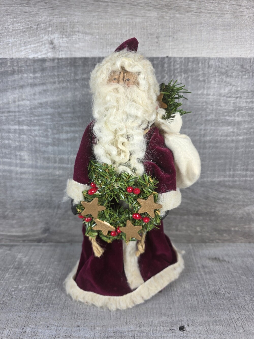 Artist Made Santa Claus Star Celestial Christmas Old World Artisian 11" Vtg b13